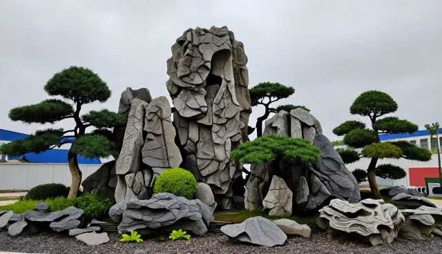 假山假树在现代景观中的工程设计与应用场景分析
